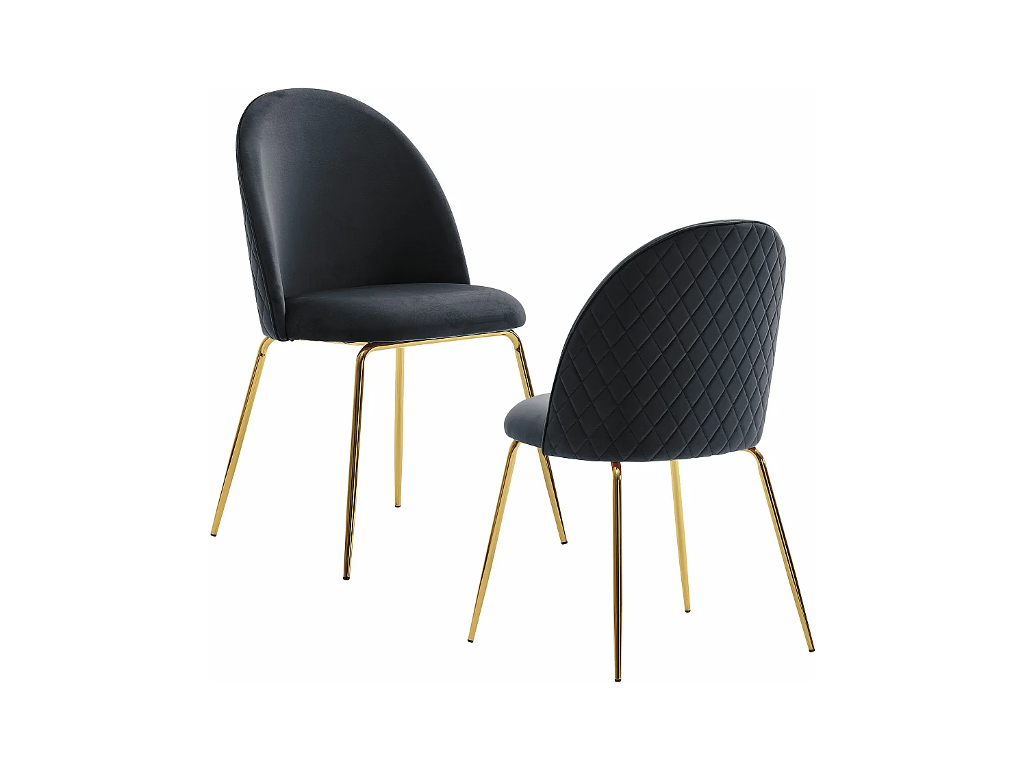 Ensemble de 2 Chaises de salle à manger Velours Chaises de Cuisine Tissu