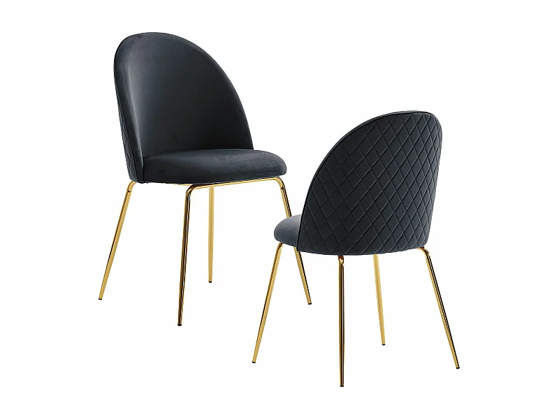 Ensemble de 2 Chaises de salle à manger Velours Chaises de Cuisine Tissu