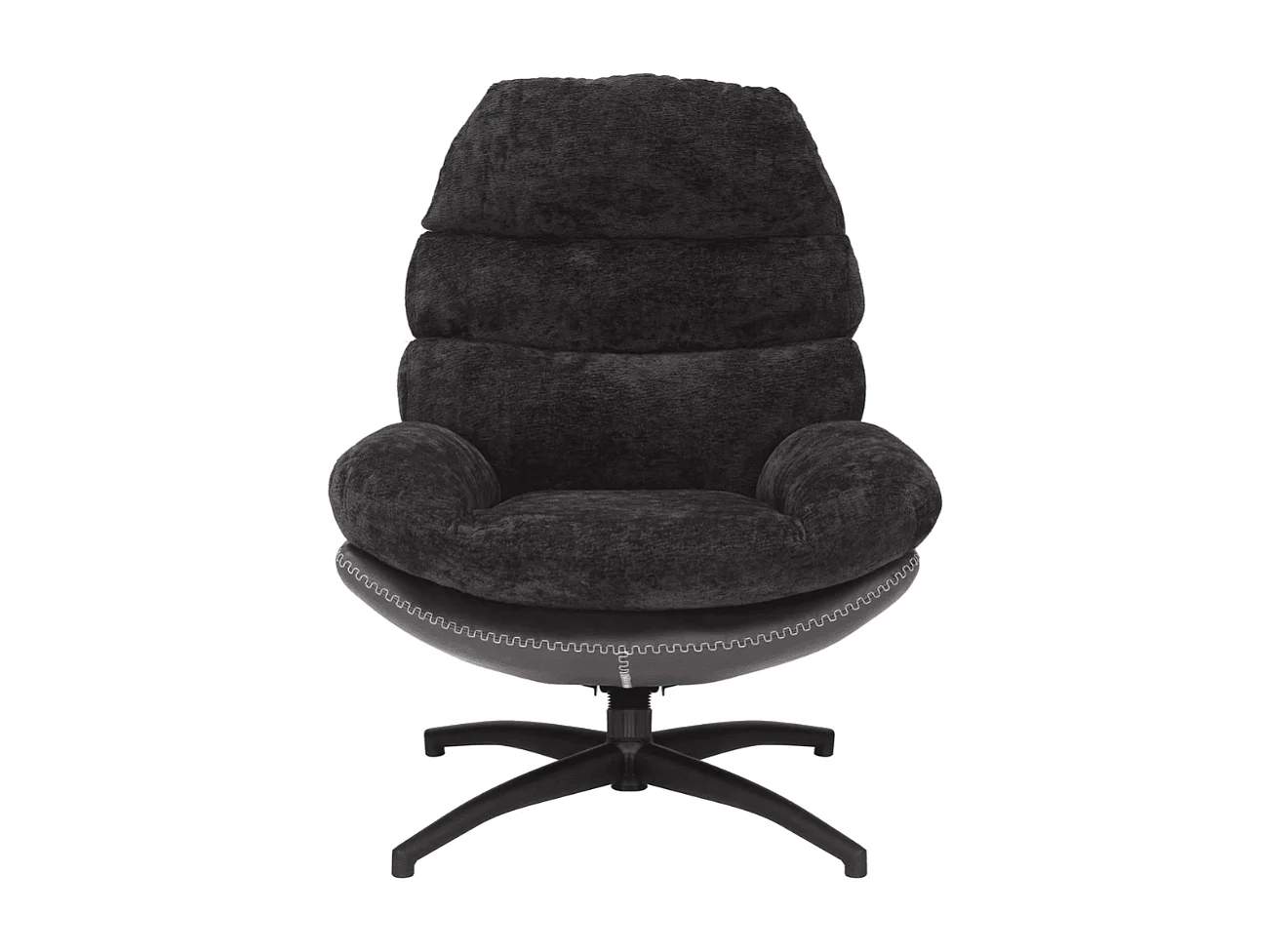 Poltrona design bi-materiale nera Lagie