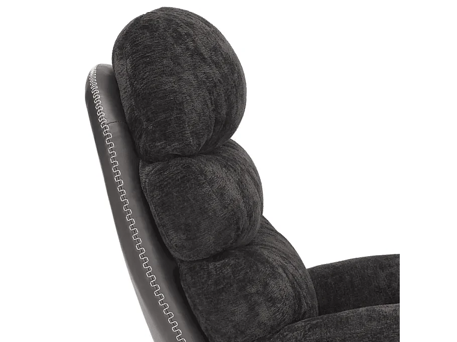 Poltrona design bi-materiale nera Lagie