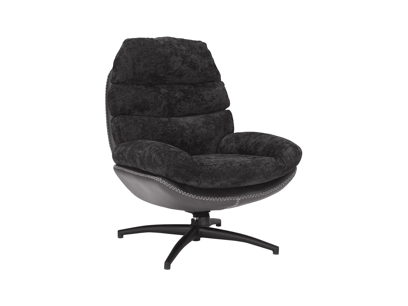 Fauteuil noir design bi matière Lagie