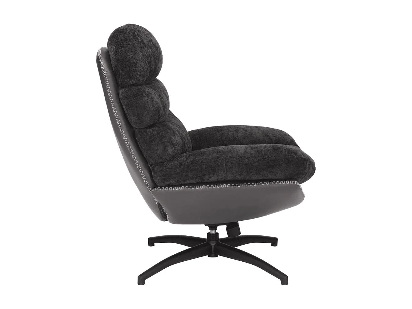 Fauteuil noir design bi matière Lagie