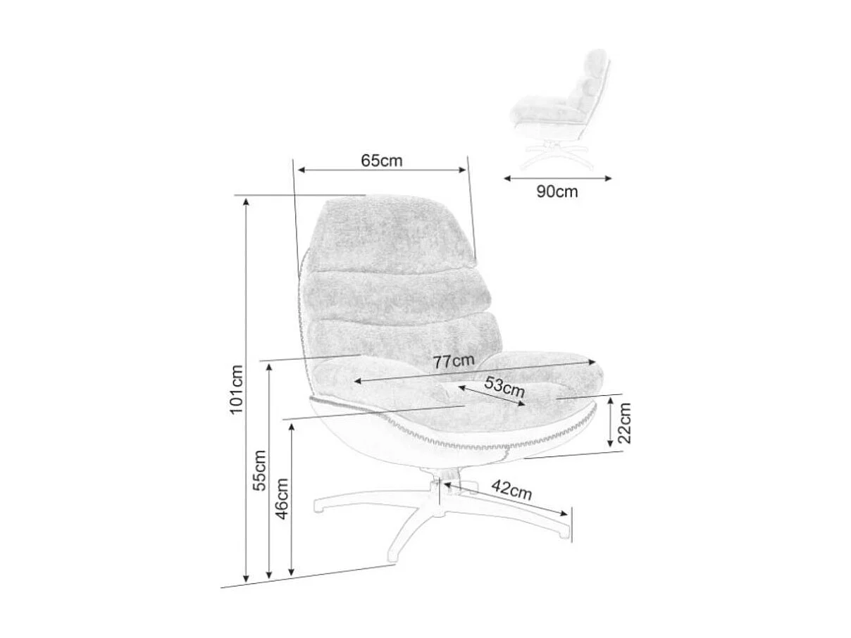 Fauteuil noir design bi matière Lagie