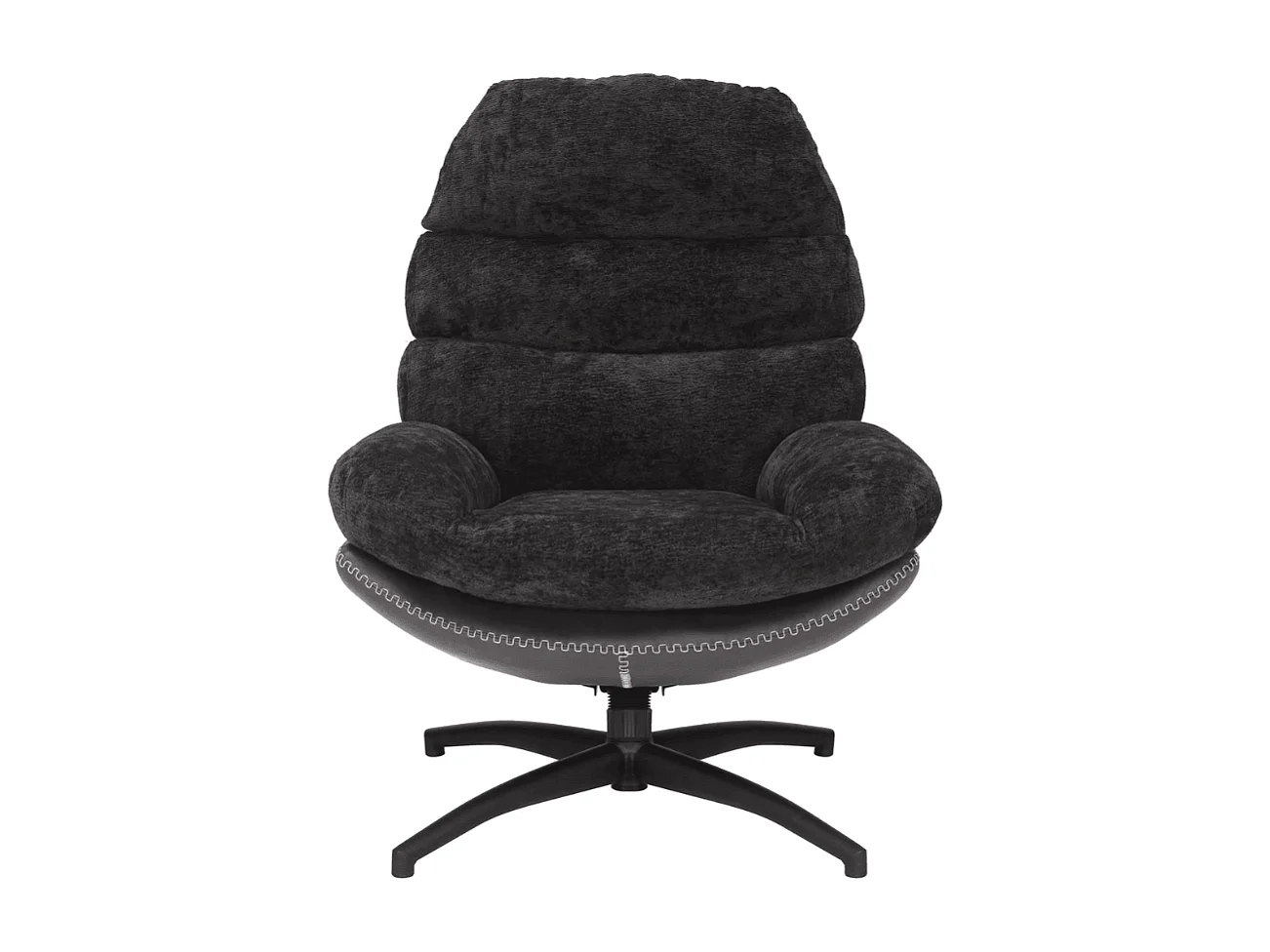 Poltrona design bi-materiale nera Lagie