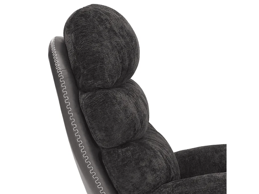 Poltrona design bi-materiale nera Lagie