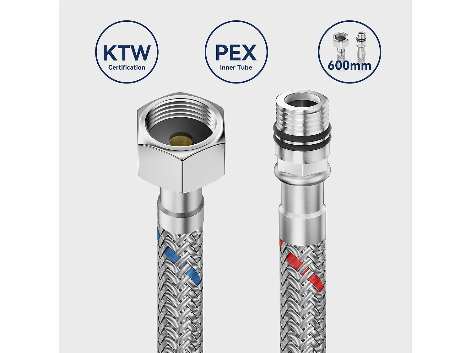 Keukenmengkraan Uittrekbare Handdouche, AURALUM MAX, met 2 FonCtions 360° draaibare keukenkraan, roestvrij staal, koud en warm water, verchroomd