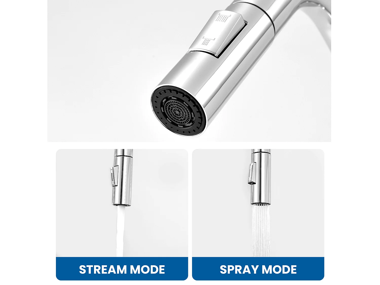 AURALUM MAX Robinet Cuisine Douchette, Mitigeur Cuisine avec Douchette Extractible, Mitigeur Evier Rotatif à 360°, 2 Modes de Pulvérisation, Froid/Chaud