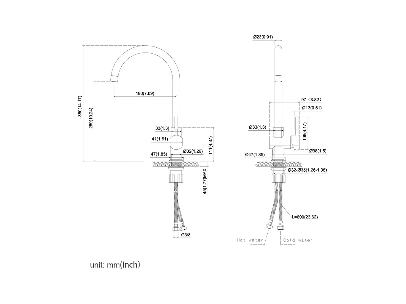 Auralum MAX Mitigeur de Cuisine Chromé,Bec Haut Pivotant à 360°,Robinet d'Evier avec Mousseur Démontable Mitigeur d'Evier en Inox Eau Froide/Chaude