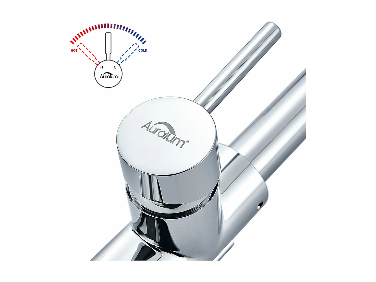 Auralum max Mitigeur de Cuisine 3 Voies,Robinet Cuisine Pivotant à 360°,Robinetterie Cuisine Eau Potable,avec Sortie Eau Filtrée,Acier Inoxydable