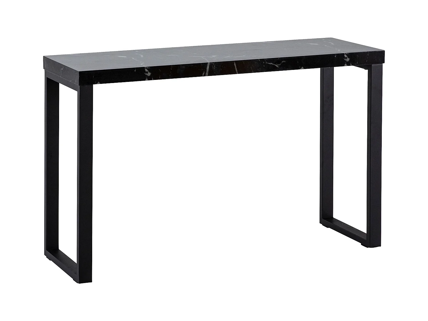 Table Console Aspect Marbre Noir 120 cm Table d'ordinateur Table Couloir