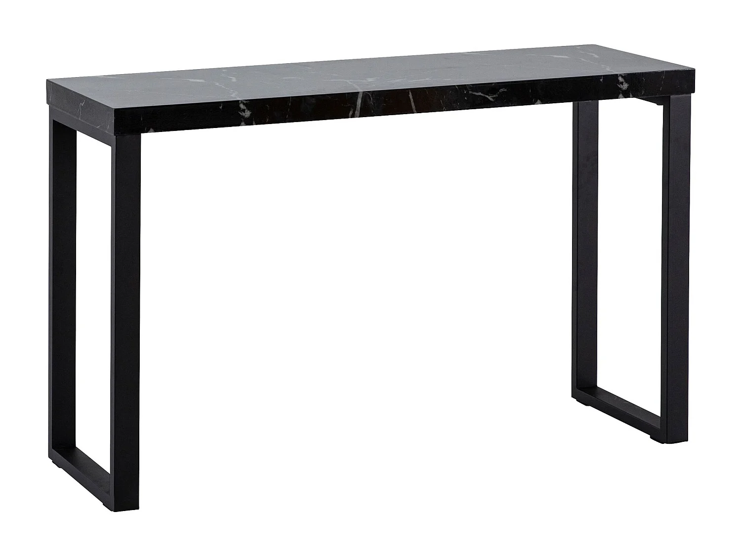 Table Console Aspect Marbre Noir 120 cm Table d'ordinateur Table Couloir