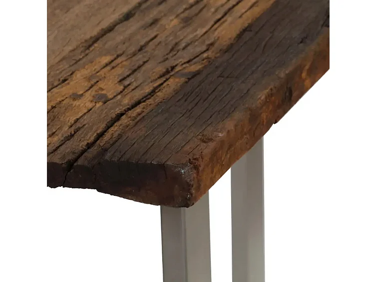 Console bois de traverses recyclé et pieds métal gris Mousty