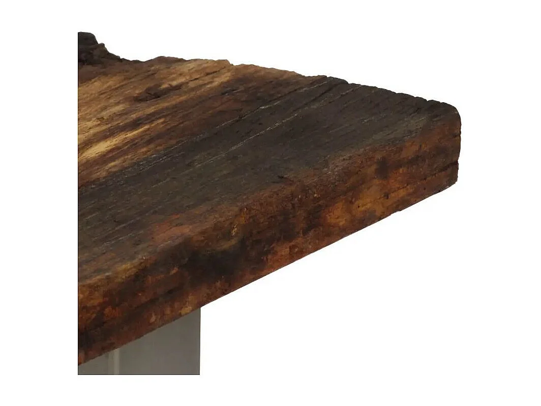 Console bois de traverses recyclé et pieds métal gris Mousty