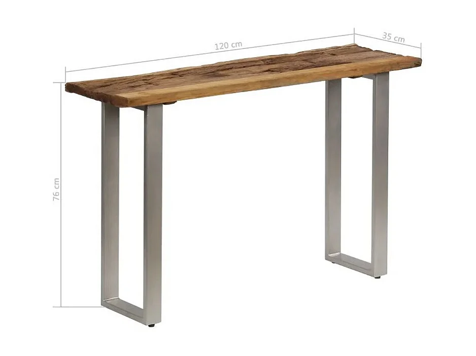 Console bois de traverses recyclé et pieds métal gris Mousty