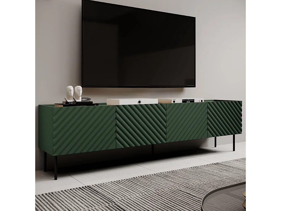 Mueble TV 4 puertas verde 200cm Emile
