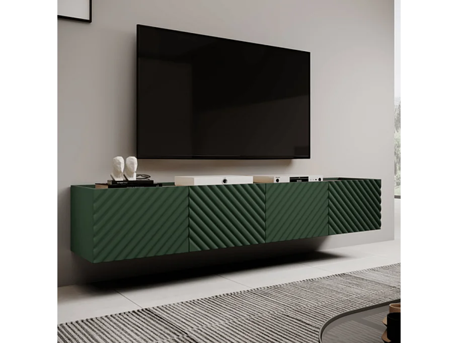 Meuble Tv vert 4 portes 200cm Emile