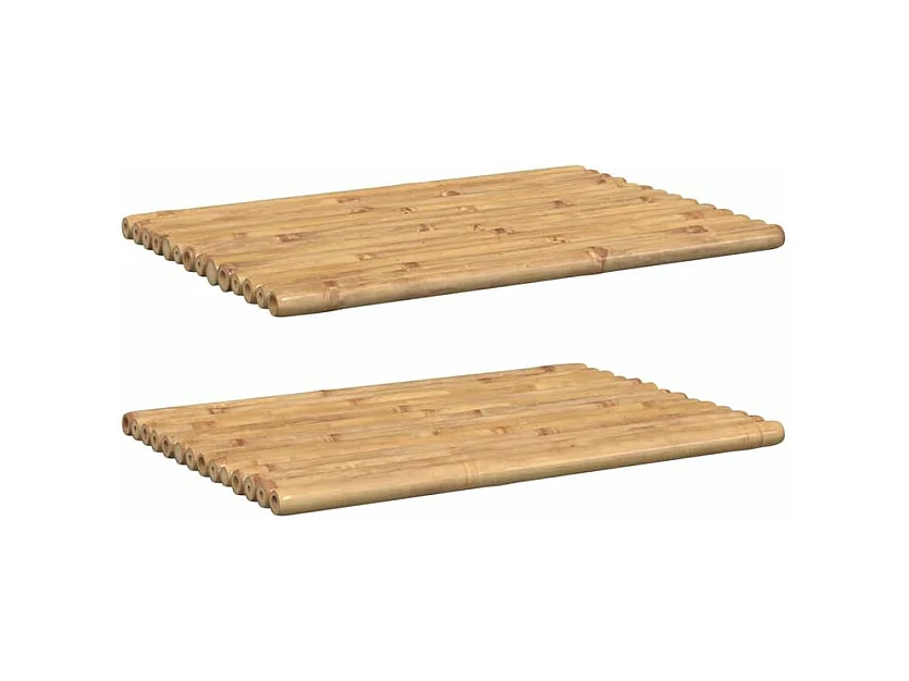 vidaXL Alfombrillas de baño 2 unidades bambú 70x50 cm Marrón