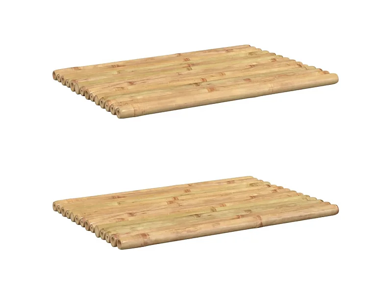 vidaXL Alfombrillas de baño 2 unidades bambú 50x35 cm Marrón