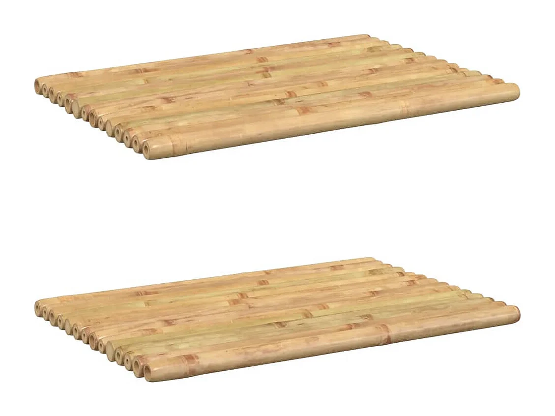 vidaXL Alfombrillas de baño 2 unidades bambú 50x35 cm Marrón