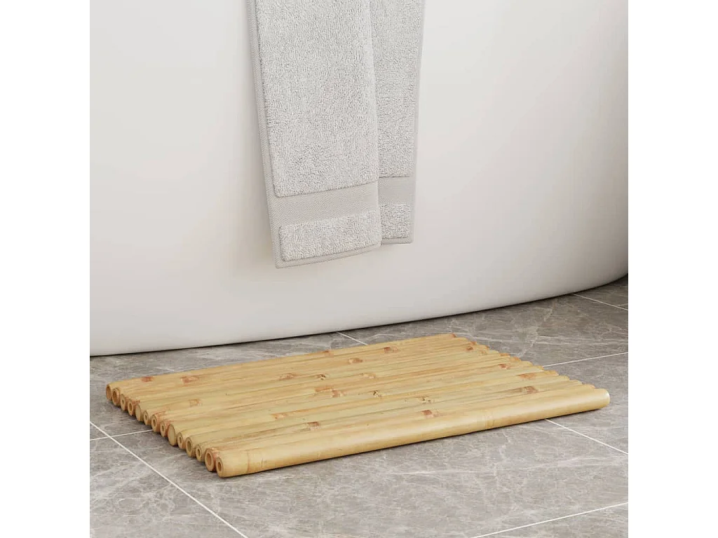 vidaXL Alfombrillas de baño 2 unidades bambú 50x35 cm Marrón