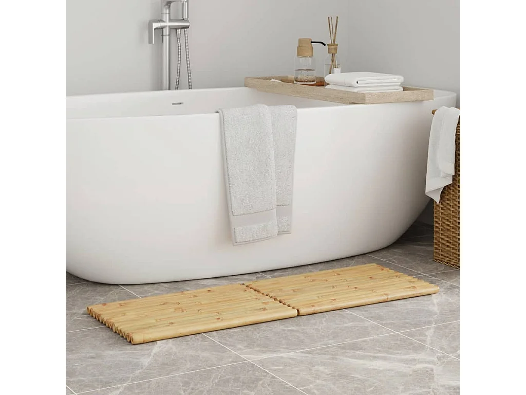 vidaXL Alfombrillas de baño 2 unidades bambú 50x35 cm Marrón