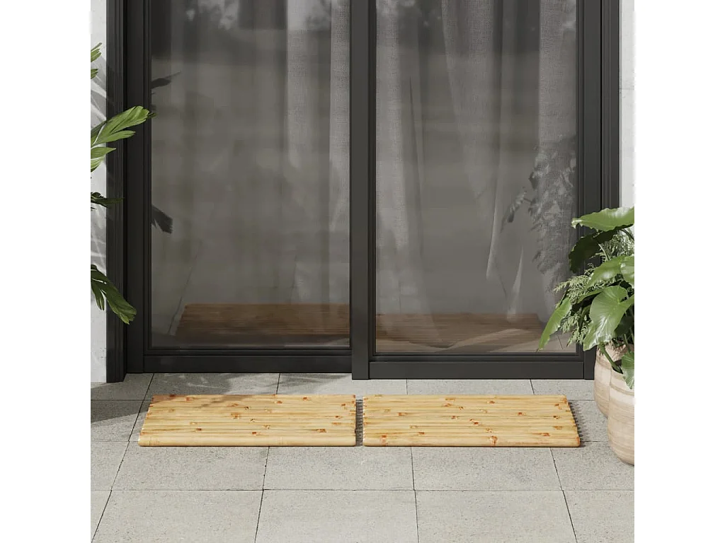 vidaXL Alfombrillas de baño 2 unidades bambú 50x35 cm Marrón