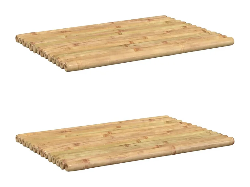 vidaXL Alfombrillas de baño 2 unidades bambú 50x35 cm Marrón