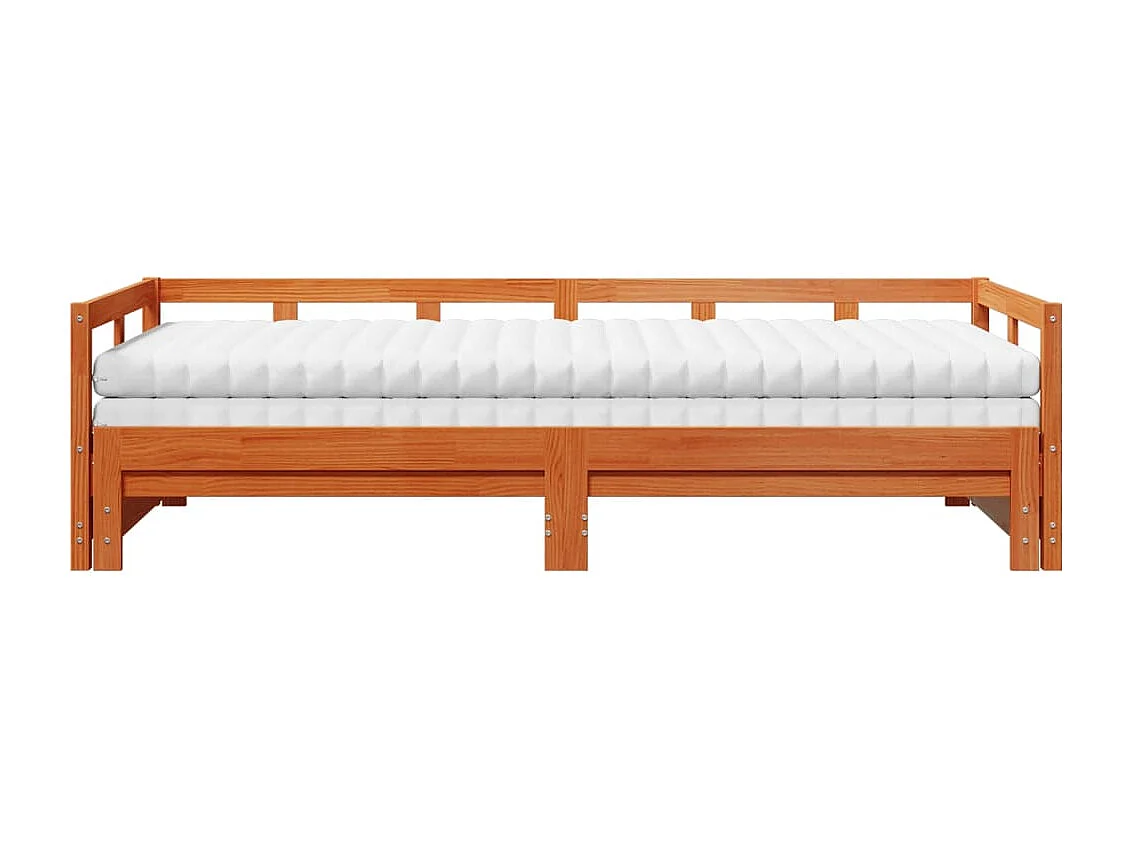 Lit de jour et lit gigogne et matelas 90x190 cm bois pin massif