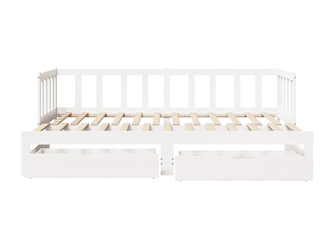 Sofá cama nido con cajones sin colchón blanco 90x190 cm