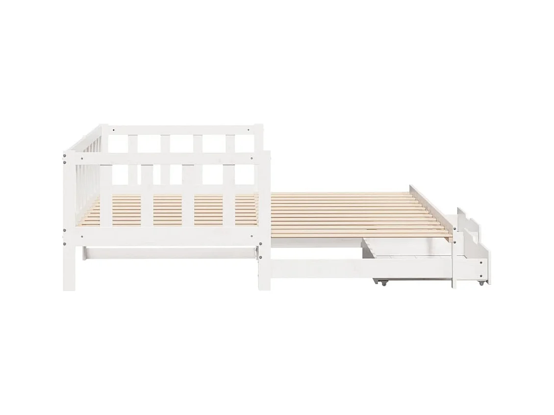 Sofá cama nido con cajones sin colchón blanco 90x190 cm