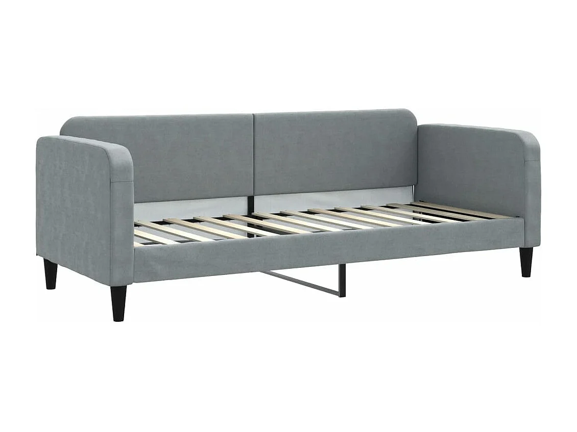 Sofá-cama c/ gavetão e colchões 80x200 cm tecido cinzento-claro