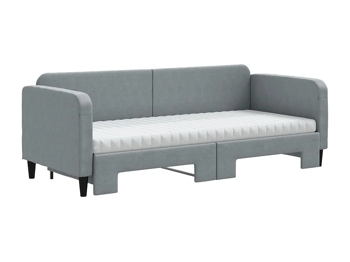 Divano Letto Estraibile Materassi Grigio Chiaro 80x200 Tessuto