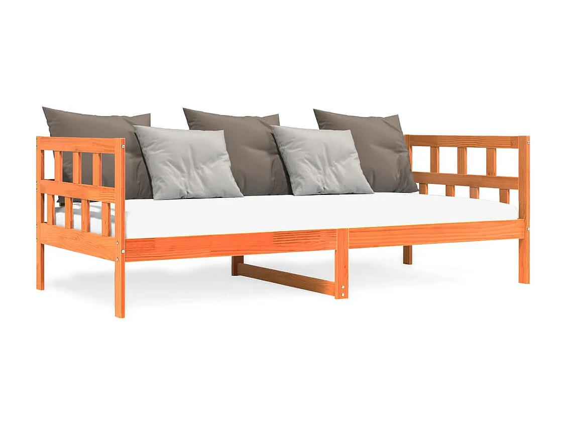 Slaapbank zonder matras 90x200 cm massief grenenhout wasbruin