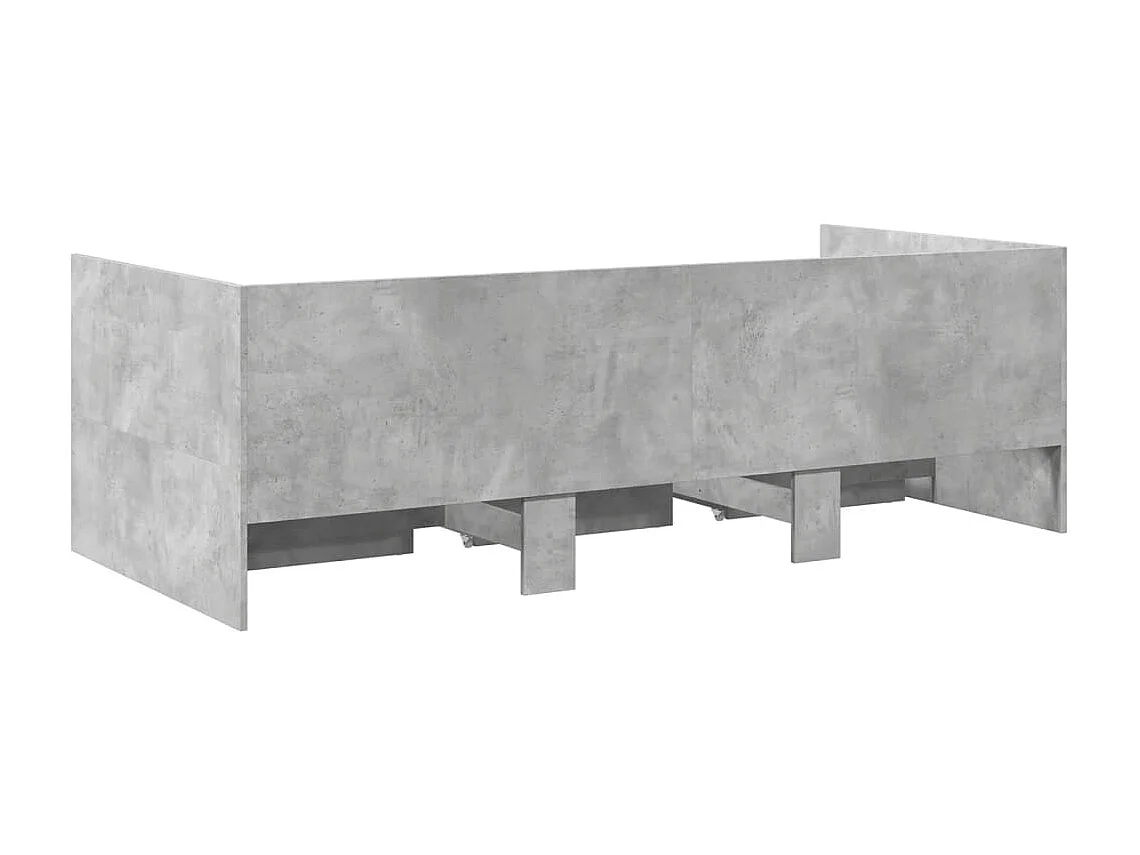 Tagesbett mit Schubladen ohne Matratze Betongrau 90x190 cm