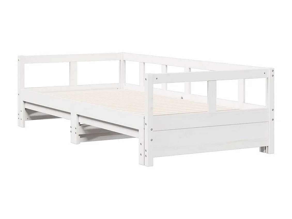 Lit de jour sans matelas blanc 80x200 cm bois de pin massif