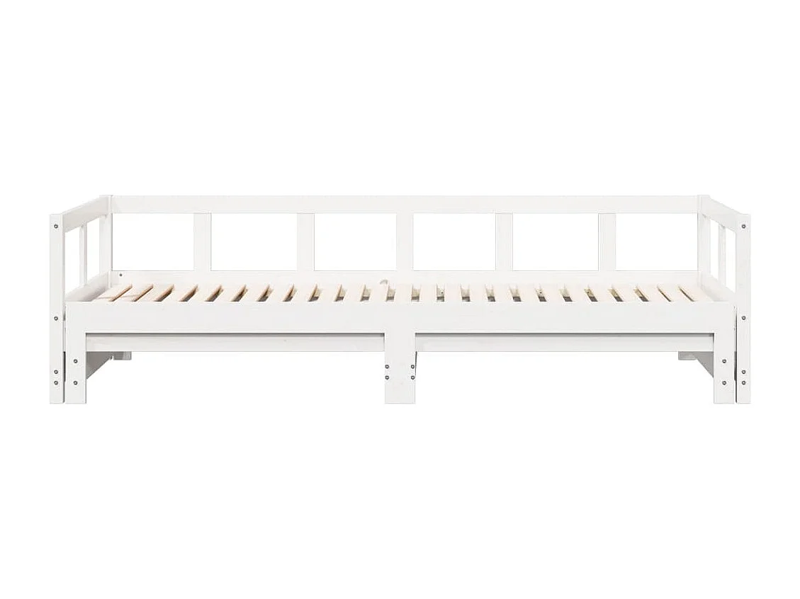 Lit de jour sans matelas blanc 80x200 cm bois de pin massif