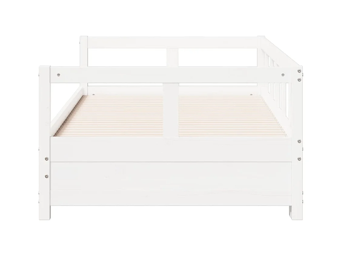 Lit de jour sans matelas blanc 80x200 cm bois de pin massif