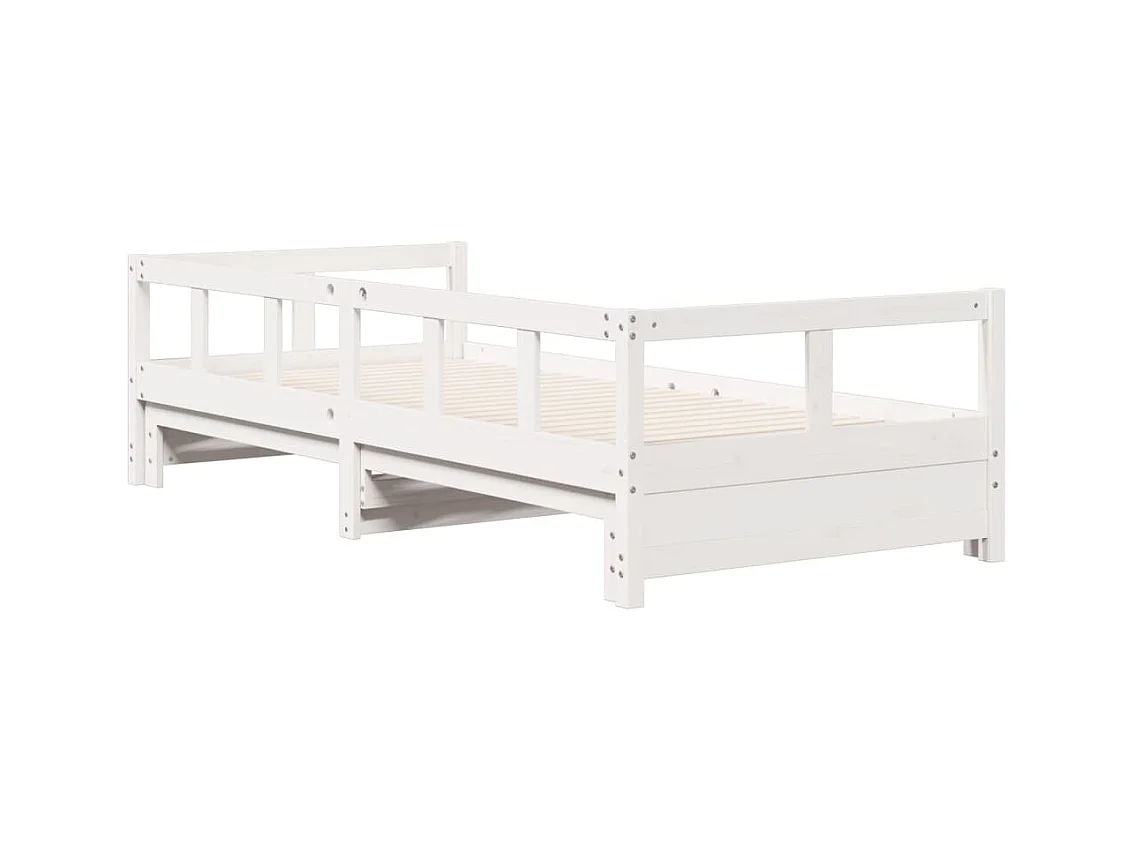 Lit de jour sans matelas blanc 80x200 cm bois de pin massif