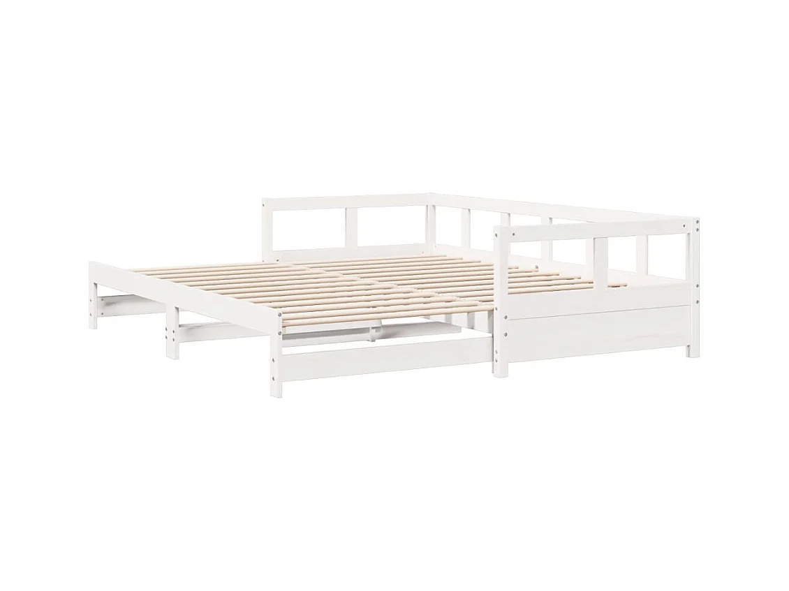 Lit de jour sans matelas blanc 80x200 cm bois de pin massif