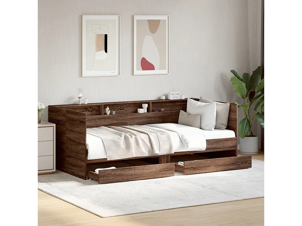 Divano Letto con Cassetti senza Materasso 100x200 cm