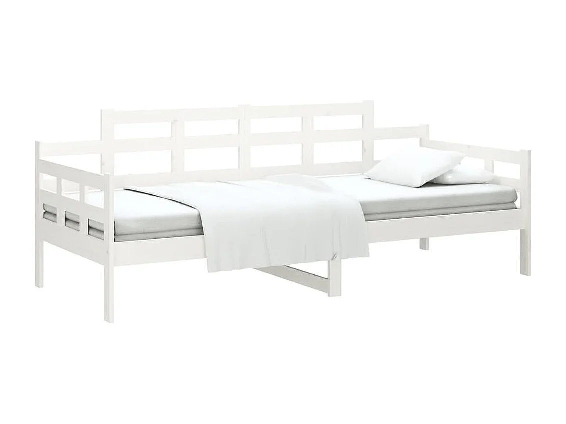 Lit de jour sans matelas blanc bois de pin massif 90x190 cm