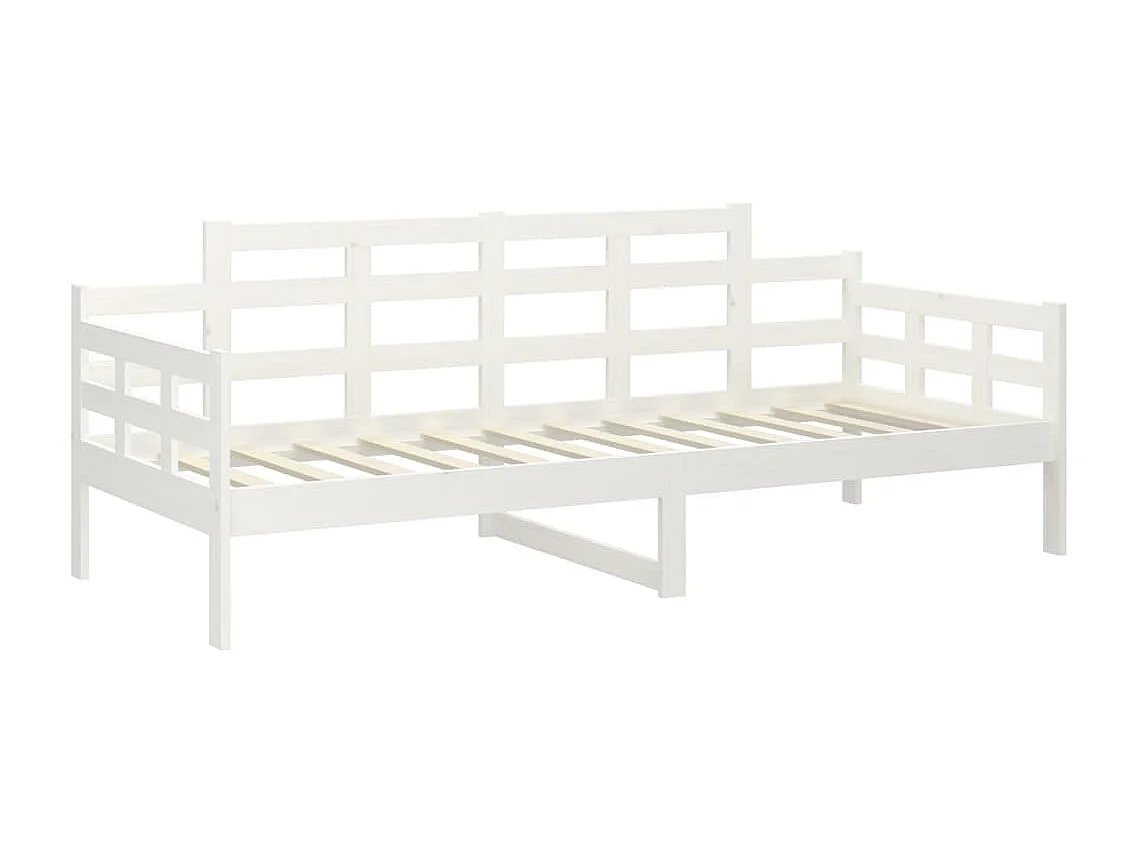 Lit de jour sans matelas blanc bois de pin massif 90x190 cm