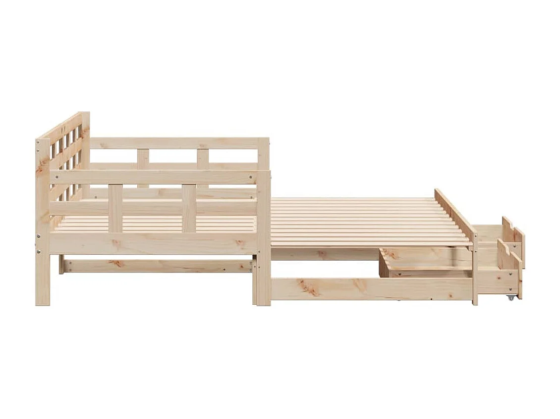 Lit de jour avec gigogne et tiroirs sans matelas 90x200 cm