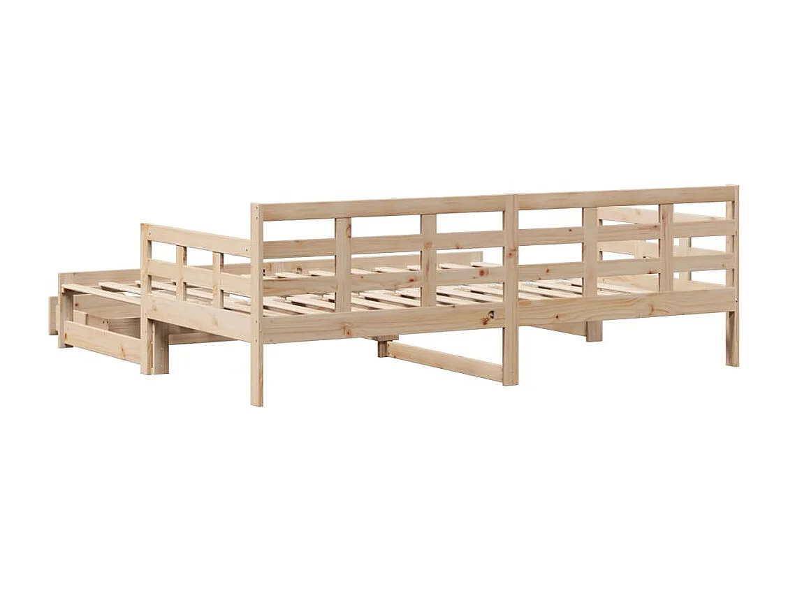 Lit de jour avec gigogne et tiroirs sans matelas 90x200 cm