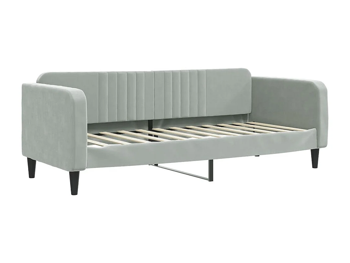 Divano Letto Estraibile Materassi Grigio Chiaro 80x200 Velluto