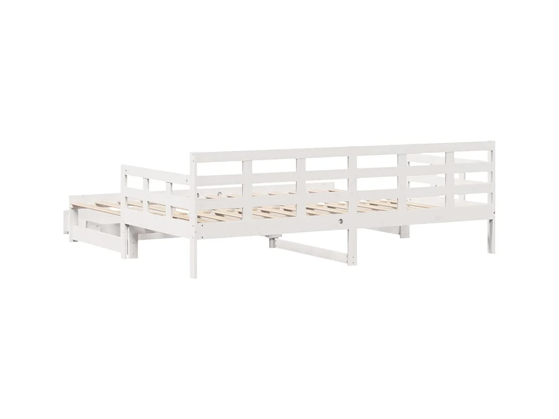 Letto Estraibile con Cassetti senza Materasso Bianco 80x200 cm