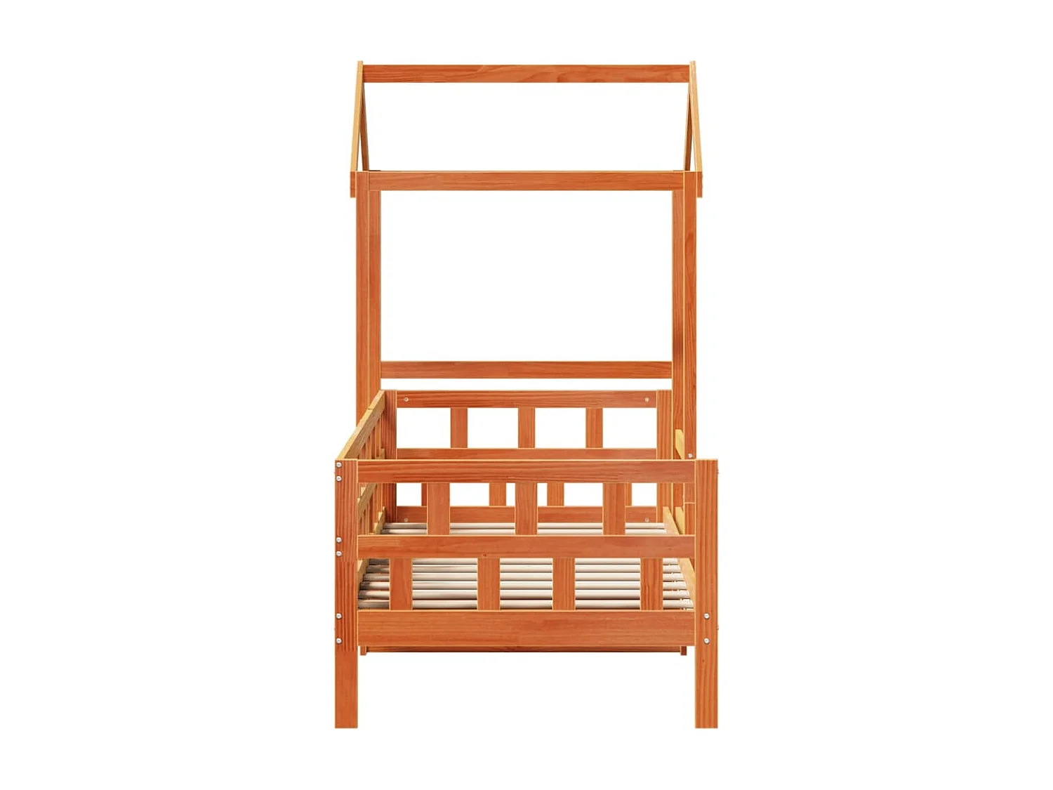 Dormeuse con Tetto Marrone Cera 80x200 cm Legno Massello Pino