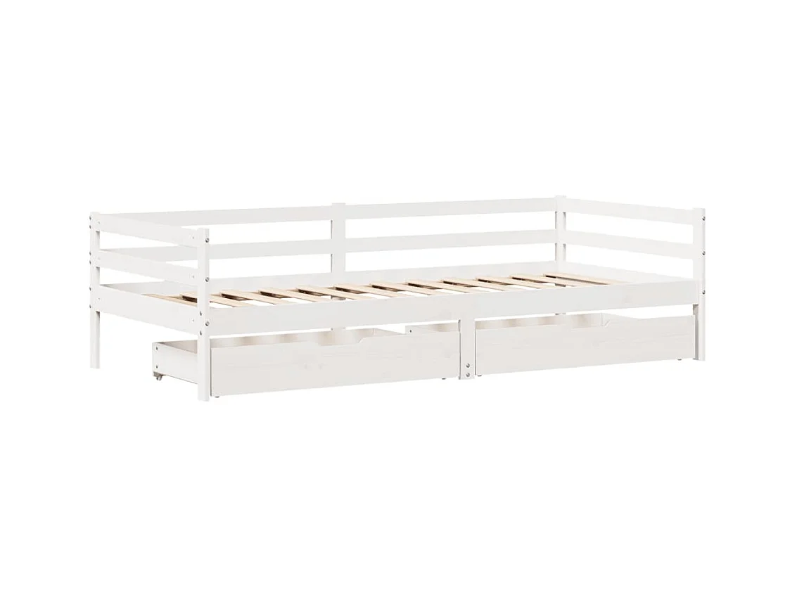 Lit de jour avec tiroirs sans matelas 90x200 cm bois massif
