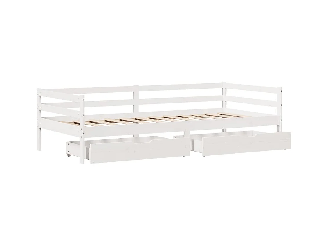 Lit de jour avec tiroirs sans matelas 90x200 cm bois massif