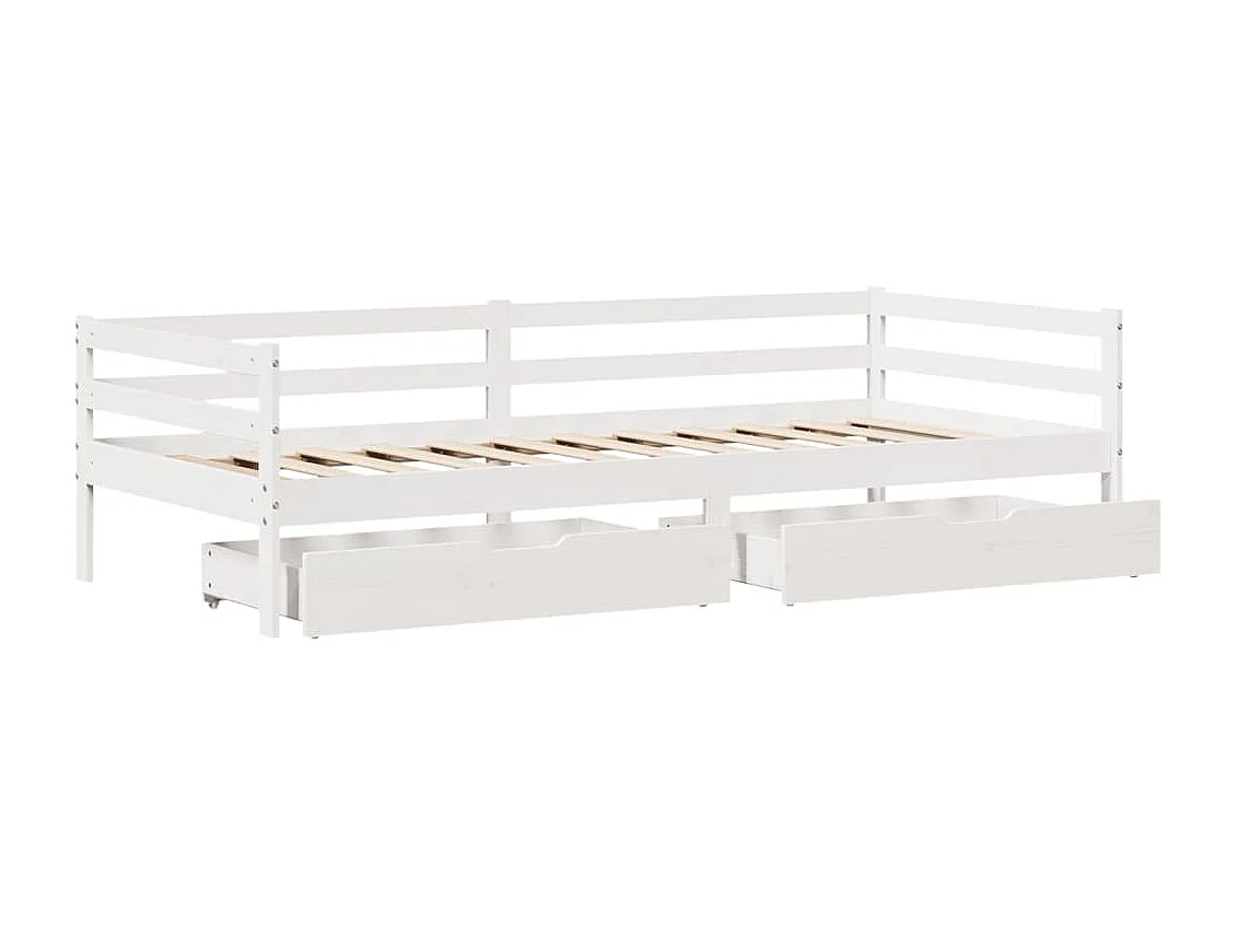 Lit de jour avec tiroirs sans matelas 90x200 cm bois massif